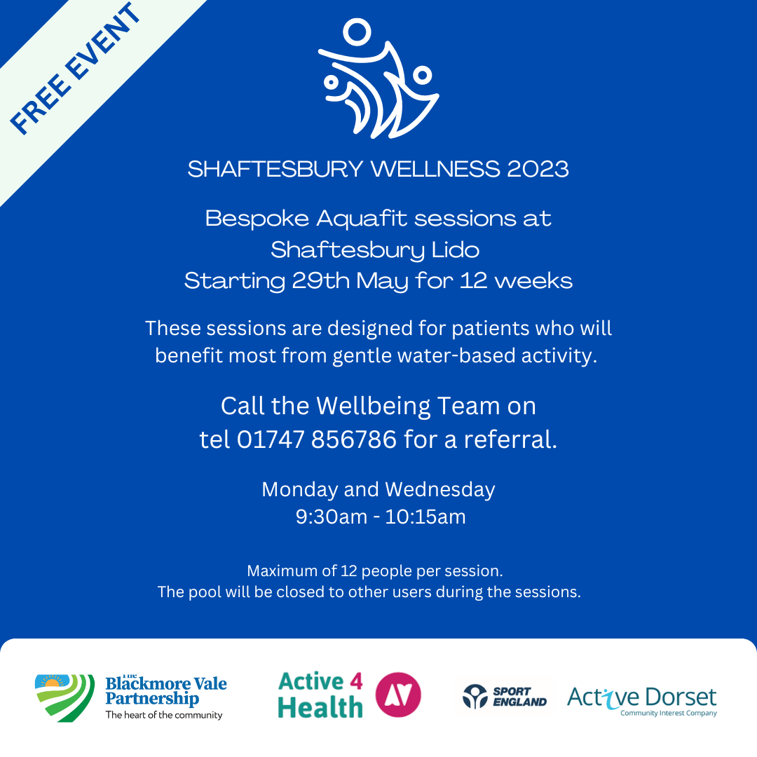 Image of poster advertising the GP-referred Aqua Fit sessions.