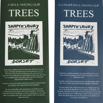 Front cover of A Walk Among our Trees leaflet for Shaftesbury Dorset