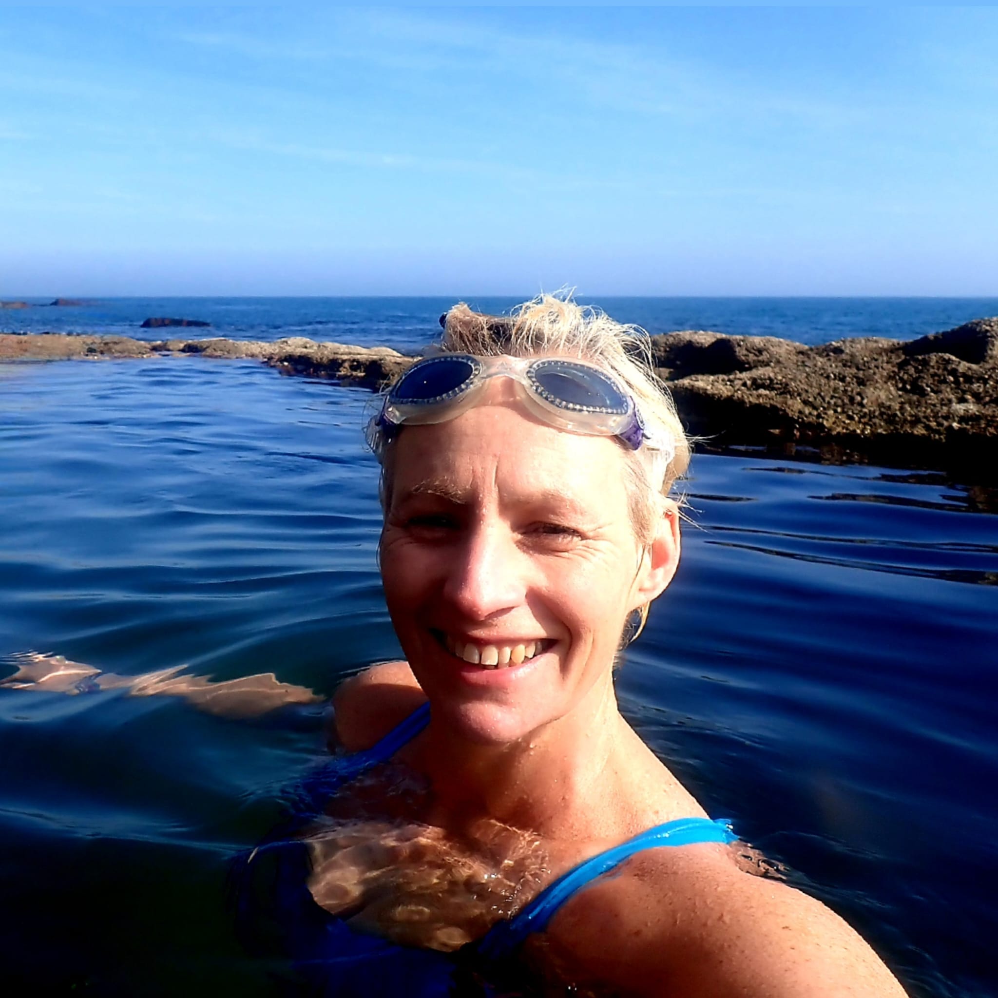 Image of Harriet swimming in the sea