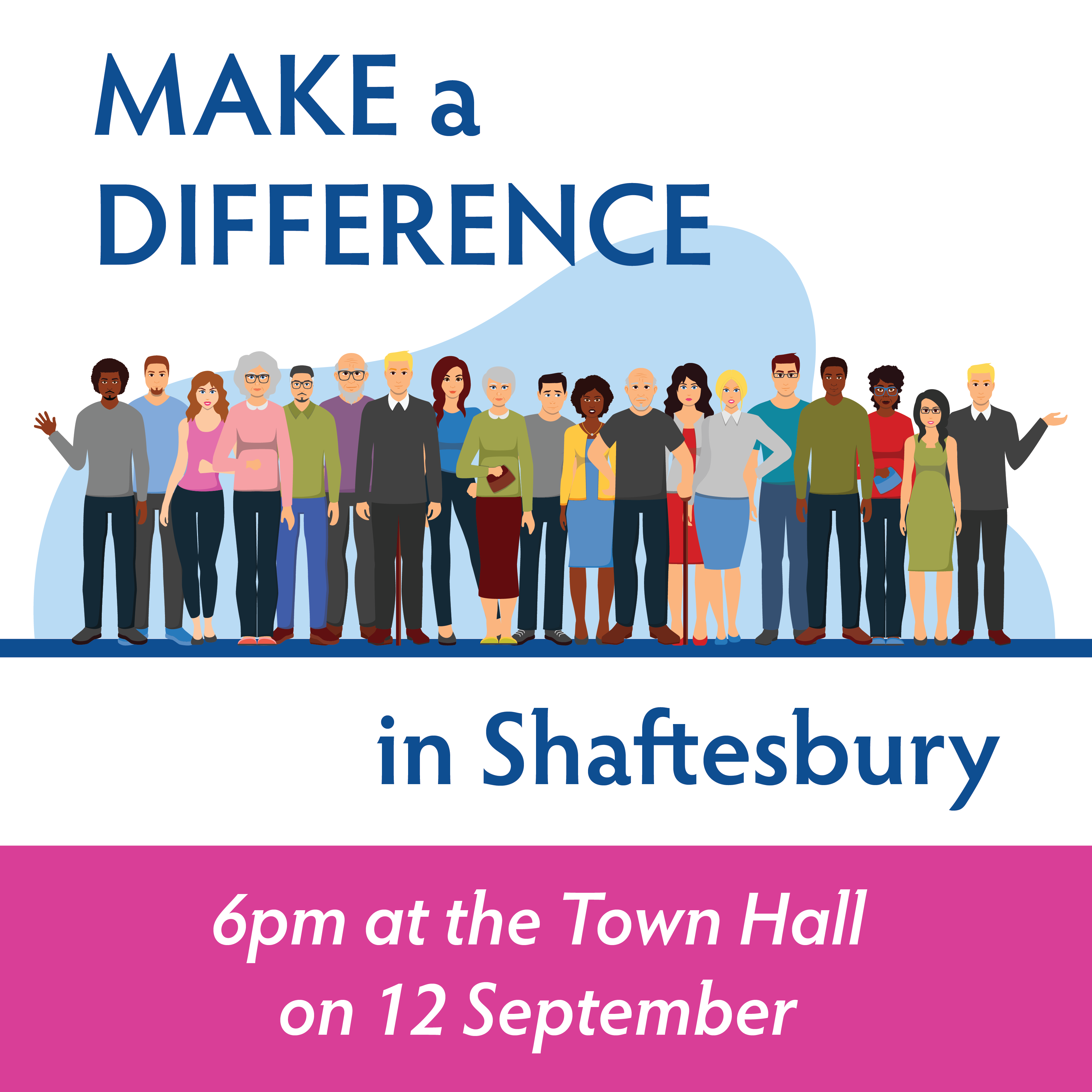 Image of a group of people with the words: 'Make a Difference in Shaftesbury'